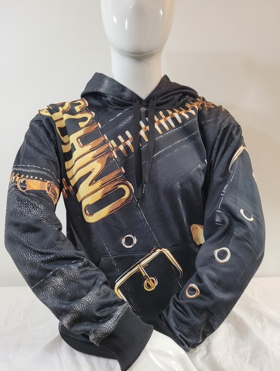 Moschino Other - Moschino Men's Black/Gold Logo Hoodie Belt Buckle Size 48 EU Authentic $798